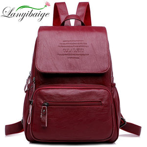 Women Leather Backpacks High Quality Ladies Bagpack Luxury Designer Large Capacity Casual Daypack Sac A Dos Girl Mochilas