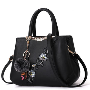 Embroidered Messenger Bags Women Leather Handbags Bags
