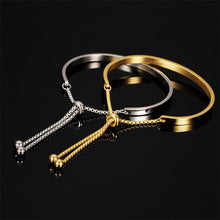 Gold Stainless Steel Bangle Bracelets For Women Adjustable High Polished Bracelet 1
