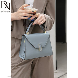 DN Genuine Leather Top Handle Handbags for Women Brand Designer Ladies Luxury Shoulder Crossbody Bags Fashion Purse