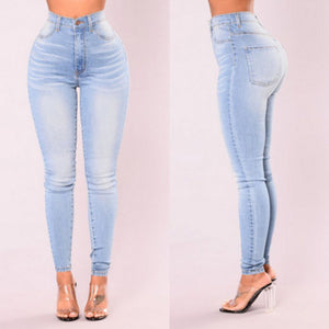 Women Denim Skinny Pants High Waist Stretch Lady Jeans