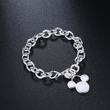 New Charm Sterling Silver Cute Mickey Chain Bracelet