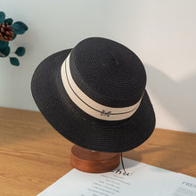 Women Straw Hats Panama Wide Brim Jazz Hat Summer Hat Ladies Sun Hat Simple Flat Top Hat