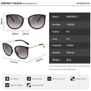 SIMPRECT Oversized Sunglasses Women 2022 Retro Round Sun Glasses Vintage Luxury Brand Design