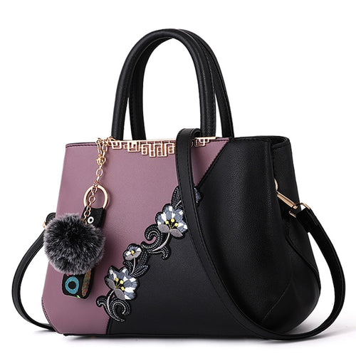 Embroidered Messenger Bags Women Leather Handbags Bags