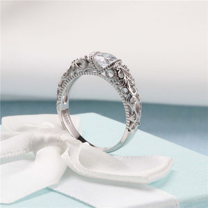 CC Vintage Rings For Women Palace Pattern Silver Color  Ring
