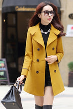UHYTGF Autumn And Winter Wool Jacket Womens Clothing Medium Length Woolen Coats Slim Wild Elegant Female Korean Outerwear 3XL124