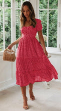 Vintage Print Puff Sleeve  dresses Casual Square collar floral maxi long dress