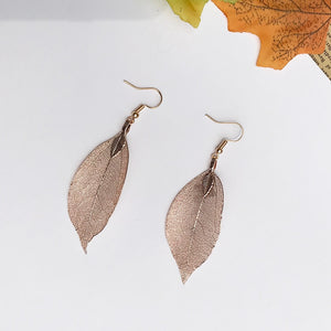 Bohemian Long Earrings Unique Natural Real Leaf Big Earrings