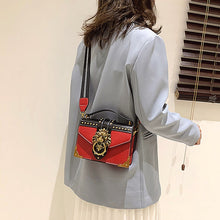 Female Fashion Handbags Luxury Girls Crossbody Bags Tote Woman Metal Lion Head Brand Shoulder Purse Mini Square Messenger Bag