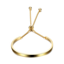 Gold Stainless Steel Bangle Bracelets For Women Adjustable High Polished Bracelet 1