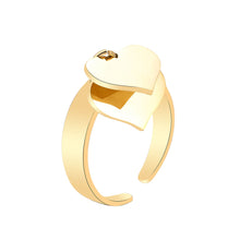 Stainless Steel Rings for Women Female Gold Silvery Heart Charm
