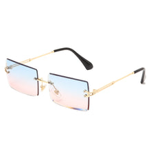 Fashion Rectangle Sunglasses Women  Rimless Square Sun Glasses