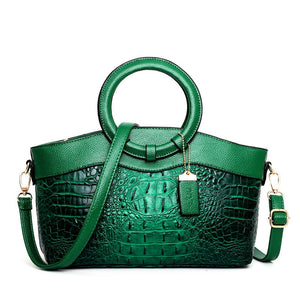 Gykaeo Luxury Handbags Women Bags Designer Crocodile Woman Leather Handbag Ladies Green Party Tote Shoulder Bags