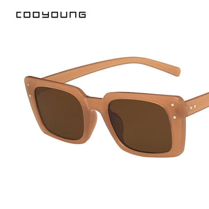 COOYOUNG Fashion Rectangle Women Sunglasses Trendy Shades For Ladies Square Sun Glasses Female UV400 2022 New Style
