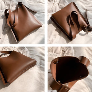 Fall Trend Shoulder Bag For Women Large Capacity Soft PU Leather Rectangular Tote Luxury Brand Designer Lady Messenger Bag