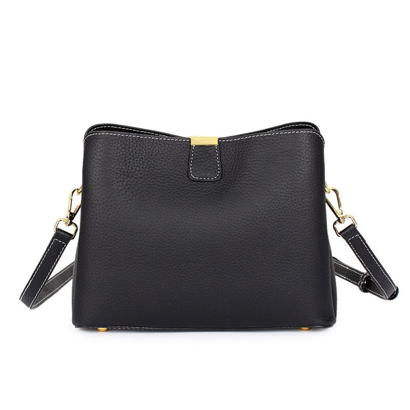 Women Genuine Leather Bag Female New Luxury Bucket Handbag Lady Fashion Casual Shoulder Bag Crossbody Messenger