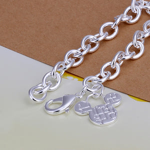 New Charm Sterling Silver Cute Mickey Chain Bracelet