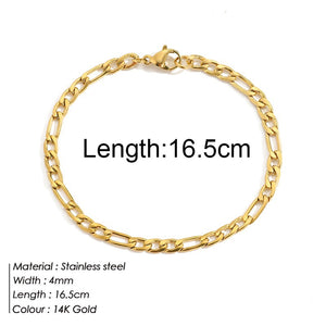 Gold Color Bracelet Stainless Steel Twist  Chain Bracelet