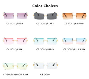 Retro Sunglasses Women Brand Designer Frameless Eyeglasses