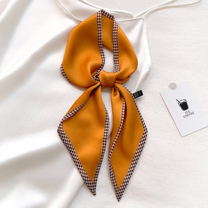 Fashion Print Hair Ribbon Scarf Women Neck Tie Bag Scarfs Satin Silk Skinny Headscarves