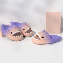 New Fashion Rainbow Shark Slippers Indoor Outdoor Slides Thick Soled Anti-skid Solid Cool Funny Slippers Women Men Shoes